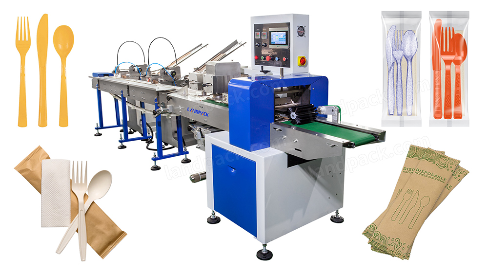 Tableware Packaging Machine With Automatic Unloader Feeder For Saudi Arabia Customer Case