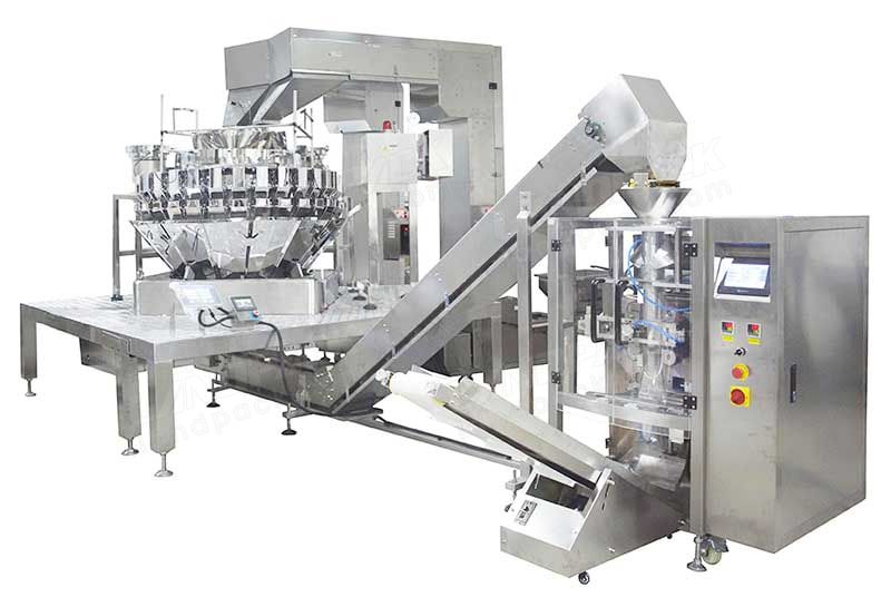 Mixed Materials VFFS Packaging Machinery With Multihead Weigher