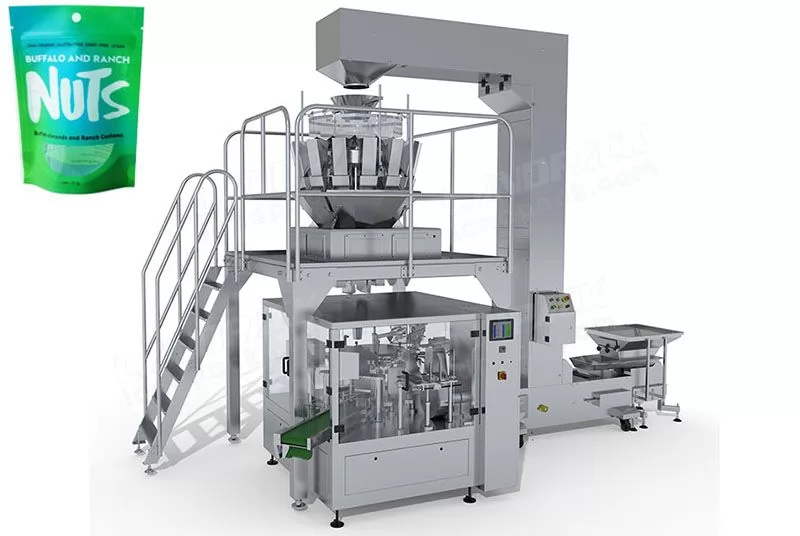Automatic Premade Pouch Rotary Pack Machine With Nitrogen Filling Function