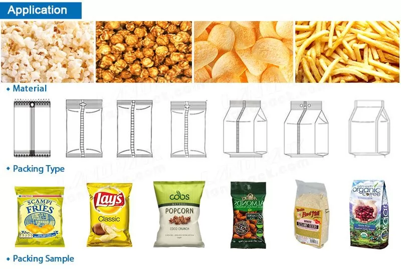 automatic potato chips packing machine