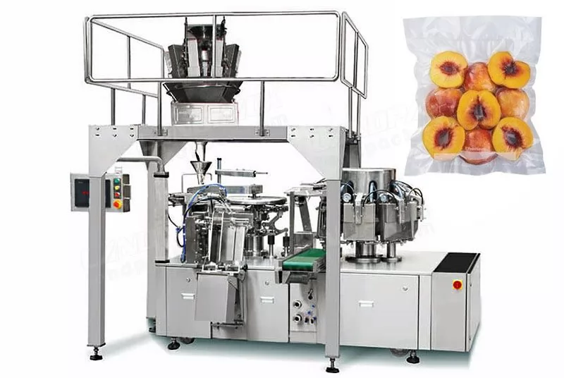 Dry Fruit Vacuum Rotary Pre-made Pouch Packaging Machine