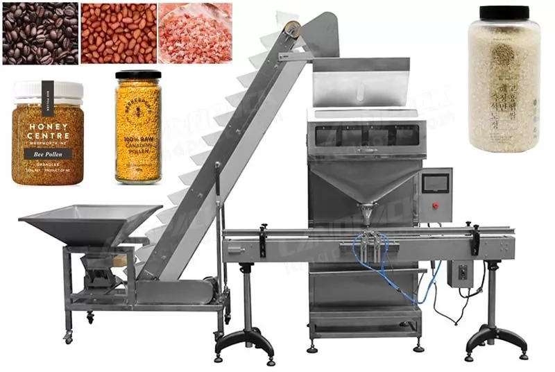 Automatic Bottle and Can Weigh Filler Granule Filling Machine for Rice Nuts Grain Beans