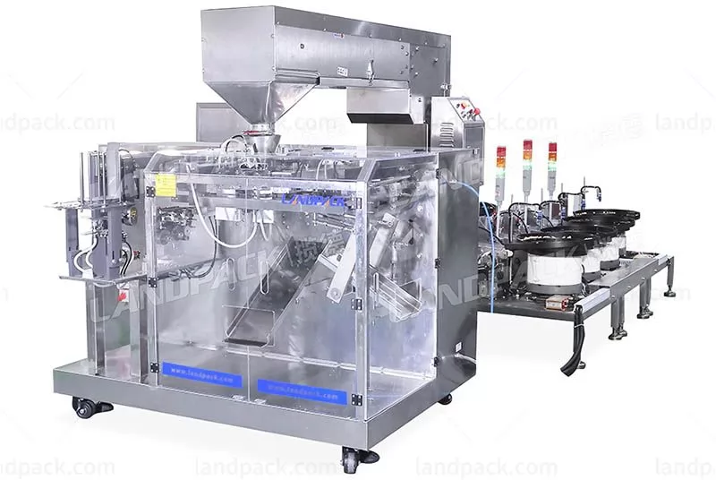 Horizontal Premade Pouch Packing Machine With Multiple Vibration Disks for Mixed Nuts