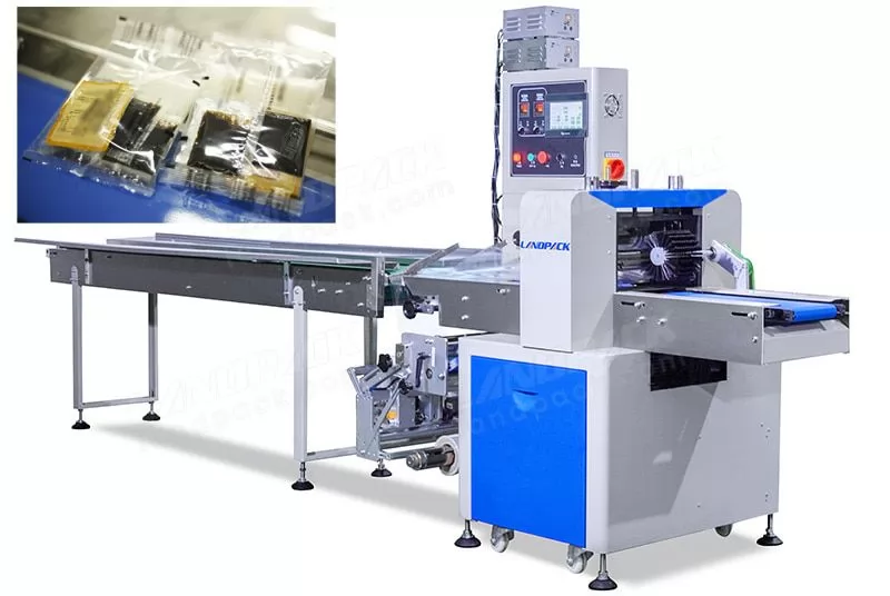 Back Stretch Film Flow Packing Machine For Wet And Sticky Noodles.