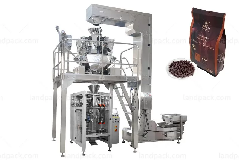 Chocolate Beans Quad Seal Bag/ Block Bottom Pouch Packing Machine