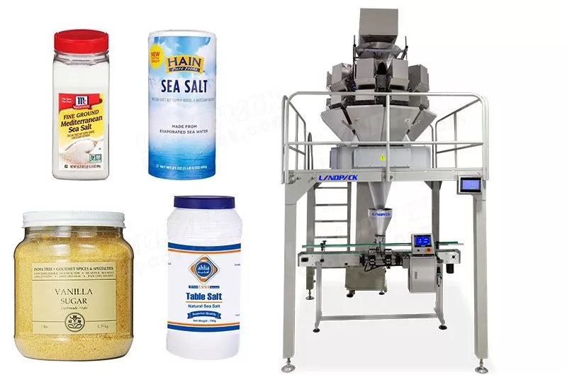 Sugar/ Salt Bottles Filling Machine With Multihead Weigher