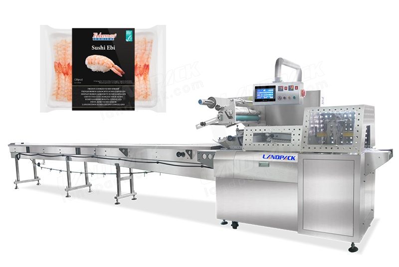 Automatic Flow Wrapping Machine For Frozen Meat/ Fish/ Seafood Etc