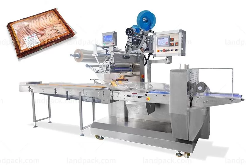 Automatic Flow Wrapping Machine With Labeling Function