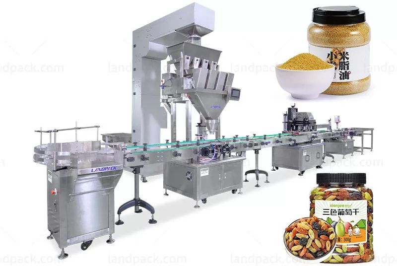 Automatic Dried Fruits Bottles Weighing Filling Capping and Labeling Lines