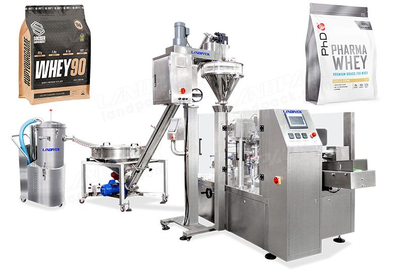 Rotary Protein Powder Packing Machine For Premade Pouch And Stand Up Pouch