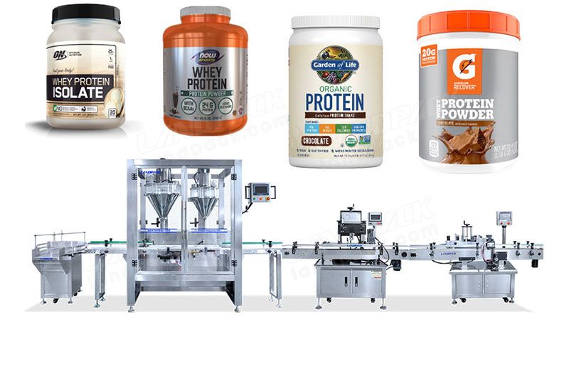 High Speed Protein Powder Bottle Filling Capping Machine Lines