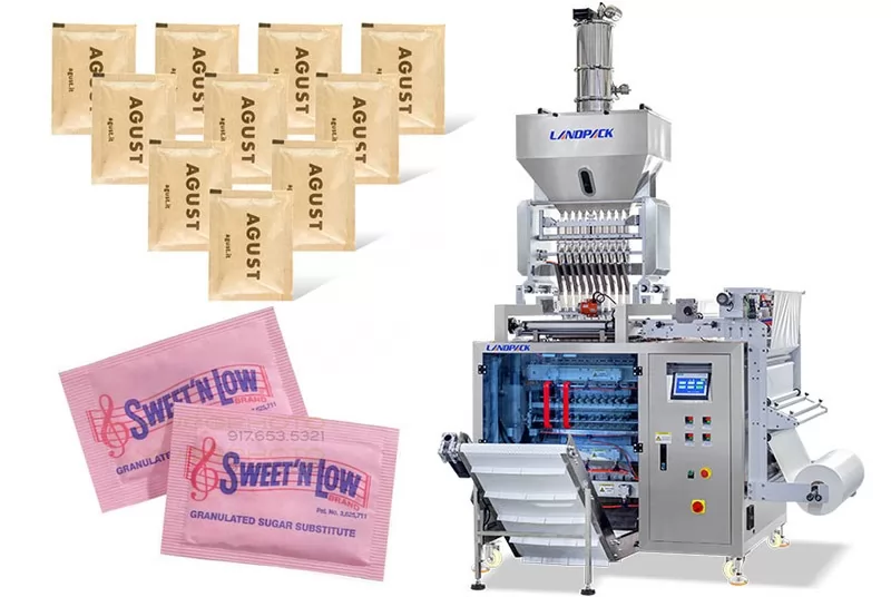 Automatic Fine Particles 3/4 Side Sealing Sachet Multi Track Packing Machine