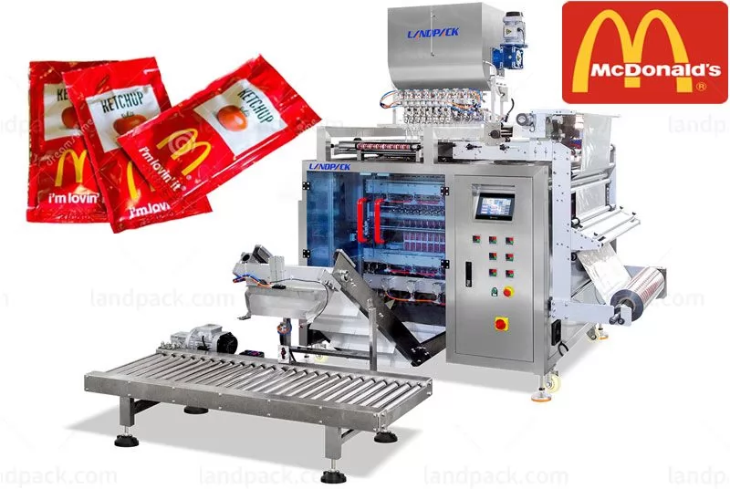 High Speed Mcdonald'S Ketchup/ Tomato Sauce Sachet Multi Lane Packing Machine