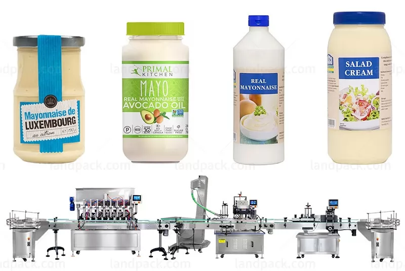 Automatic Mayonnaise Filling Capping And Labeling Machine Line