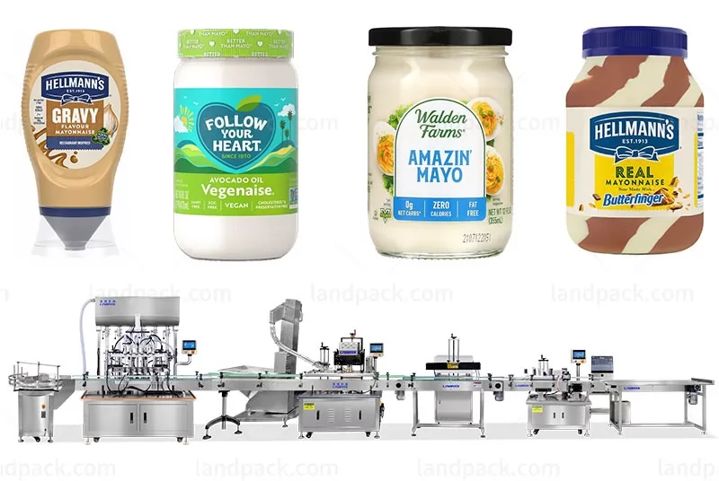 Automatic 6 Heads Pistons Mayonnaise Bottle Filling And Capping Machine Project