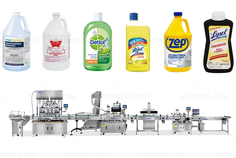 Fully Automatic Hand Sanitizer 6 Heads Piston Pump Bottle Filling Line