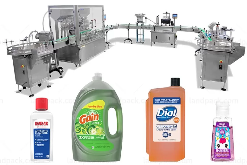 Automatic Bottle Filling Capping And Labeling Line For Hand Sanitizer