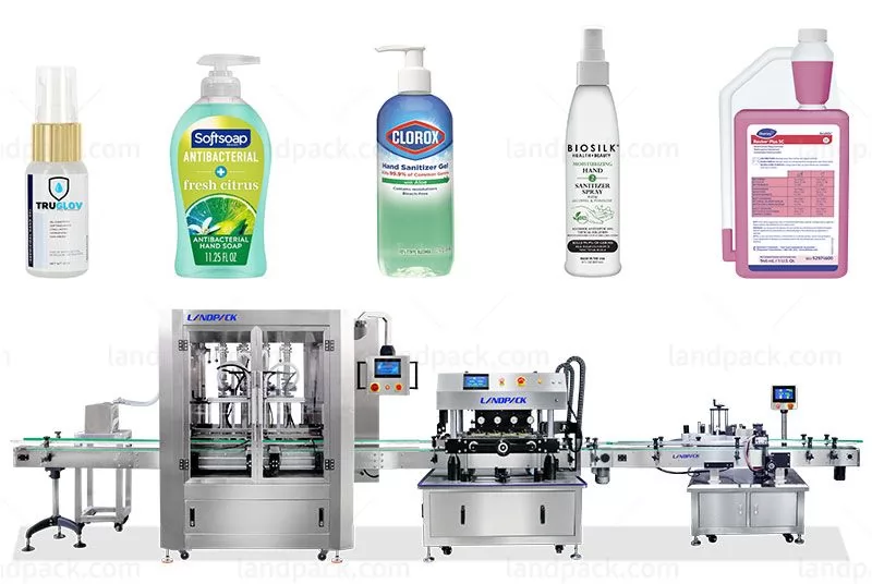 hand sanitizer bottle filling capping labeling machine