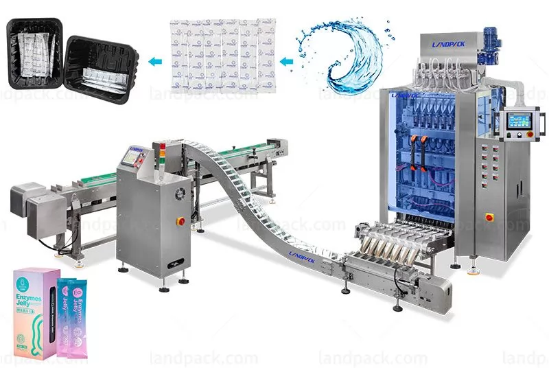 Multi Track Liquid Stick Packing Machine With Counting Cartoning Machine