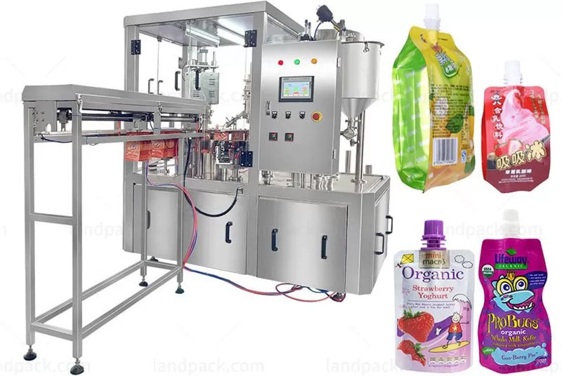 Automatic Liquid Spout Pouch Squeeze Pouch Filling Capping Machine LD-810L