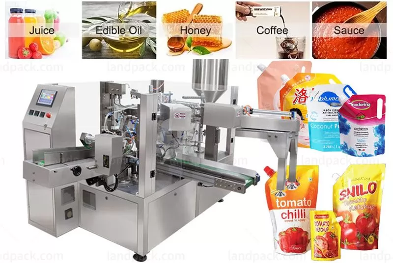 Automatic Liquid Rotary Spout Pouch Squeeze Pouch Filling And Sealing Machine