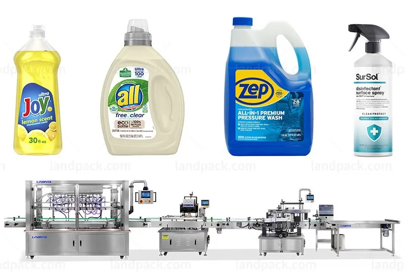 Full Automatic Dish Soap Filling Capping Labeling Line