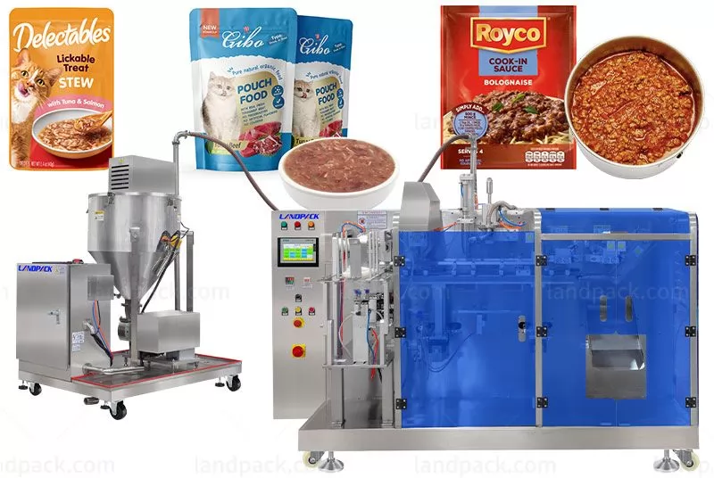 High Viscosity Tuna Meat Pet Food Horizontal Doypack Filling Packing Machine