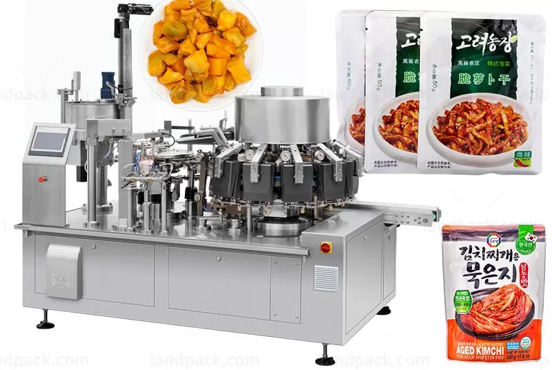 Automatic High Speed Pickle Kimchi Cucumber Rotary Vacuum Packing Machine