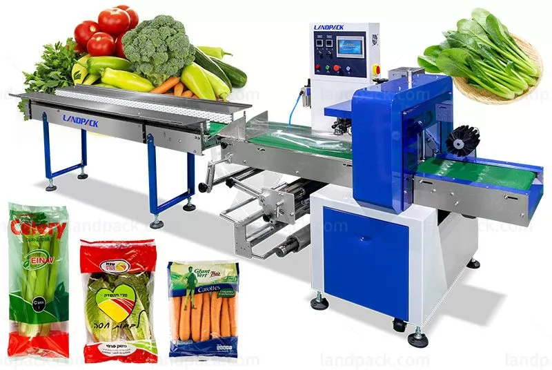 Automatic Horizontal Vegetable Lettuce Flow Pack Machine