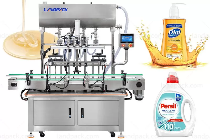 4 Heads Piston Pump Hand Sanitizer Bottle Filling Machine