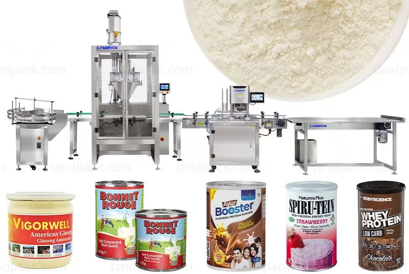 Semi Automatic Powder Can Filling Machine With Seaming Machine