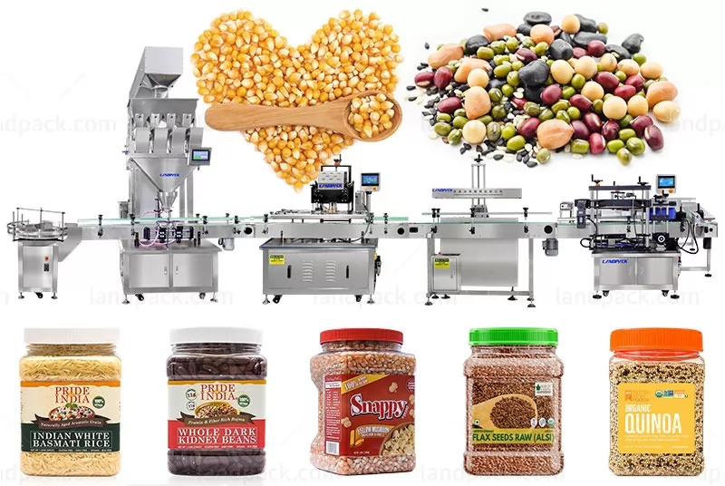 High Precision Granule Soybean Square Round Bottle Filling Capping Labeling Machine