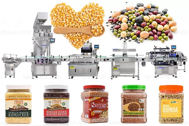 High Precision Granule Soybean Square Round Bottle Filling Capping Labeling Machine