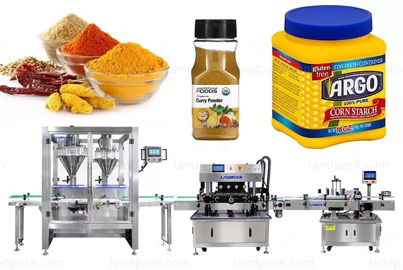 High Accuracy Powder Weighing Filling Capping Lebaling Machine Line