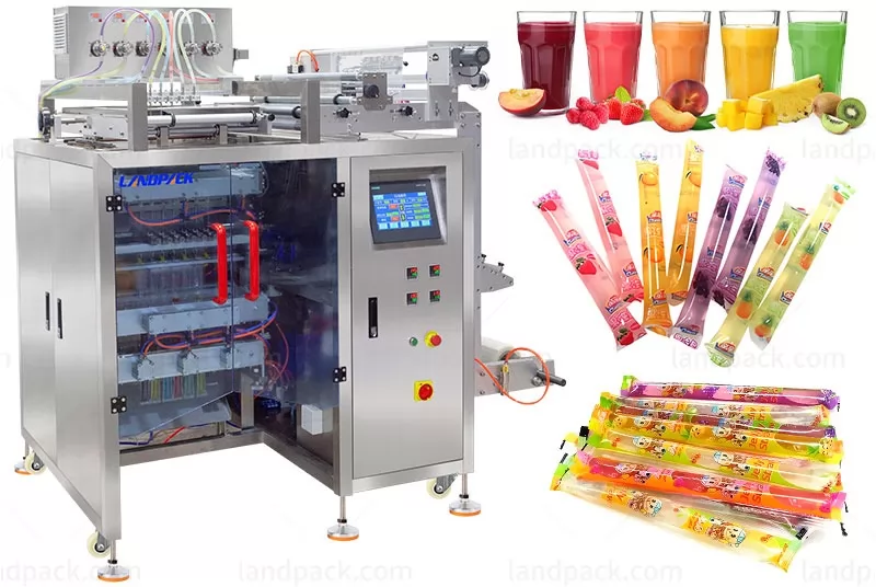 Multi Lanes Various Flavors Popsicle Ice Pop Beverages Sachet Stick Packing Machine