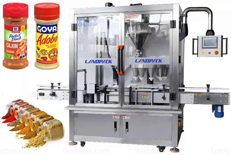 High Accuracy Spice Powder Little Bottle Rotary Filling Capping Machine