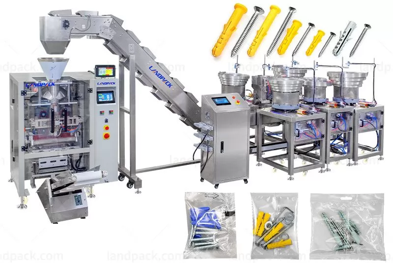 Full Automatic Gasket Bolt Nail Screw Hardware Form Filling Sealing Packing Machine