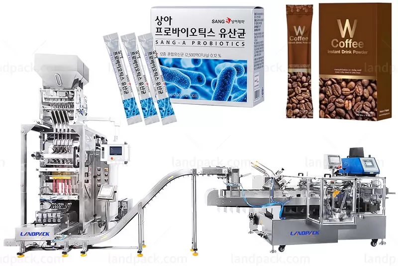 Multi-Lane Automatic Stick Pack Granule Packaging Machine Boxing Production Line