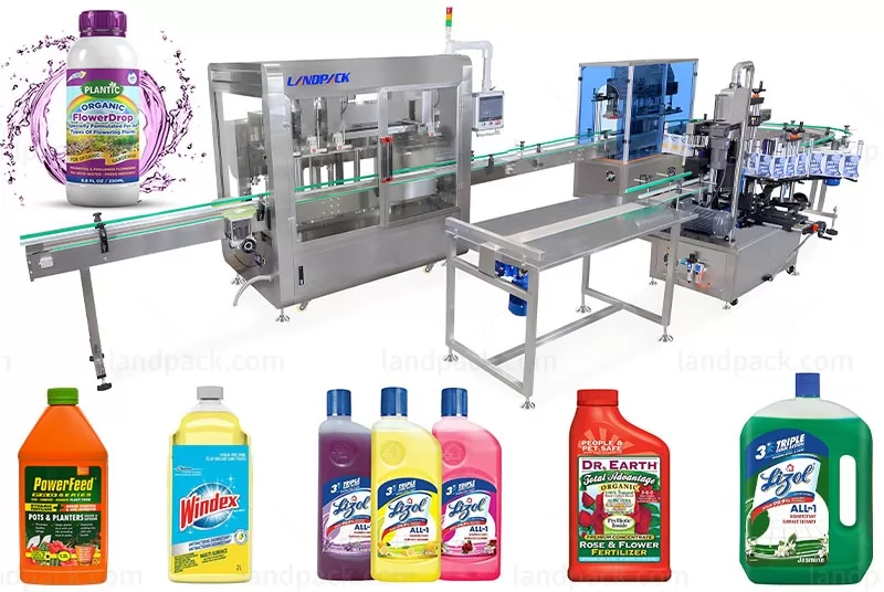 High Speed Liquid Chemical Bottle Tracking Filling Capping Labeling Machine