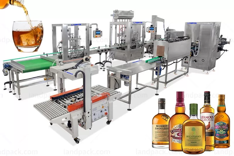 High Efficiency Plastic Glass Bottle Alcohol Filling Capping Labeling Machine Line