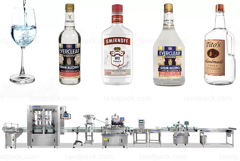 Automatic Plastic Glass Bottle Filling Production Line For Alcohol Liquor