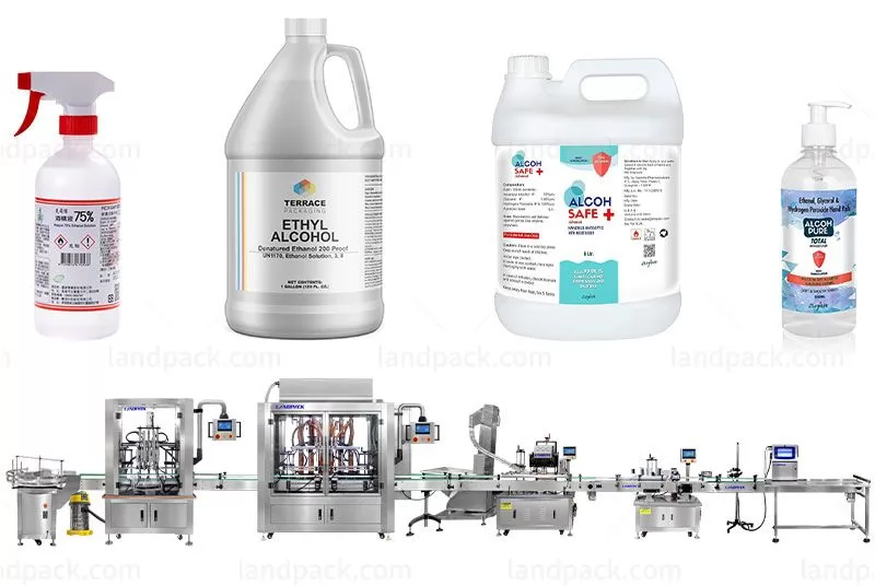 Automatic Alcohol Liquor Bottle Washing Filling Capping Labeling Machine Line