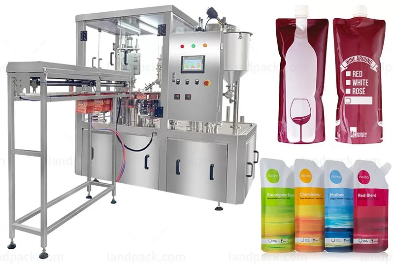 Automatic Rotary Type Alcohol Liquor Liquid Spout Pouch Filling Capping Machine