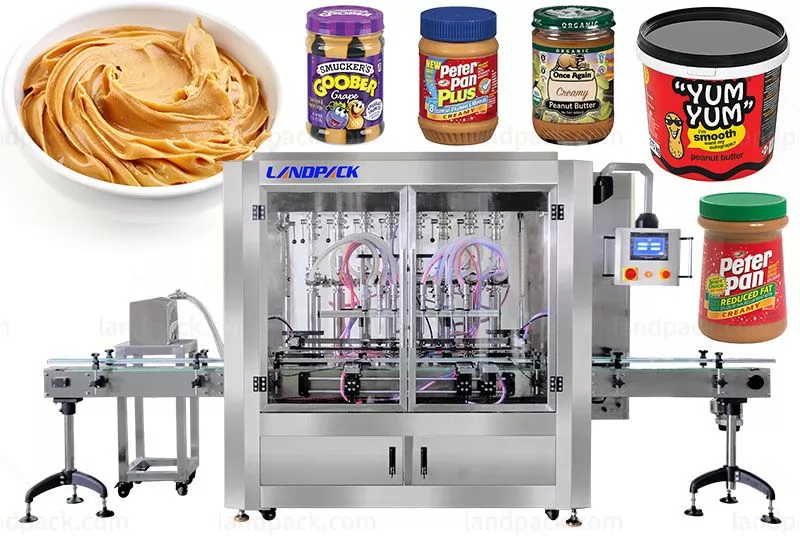 Automatic Peanut Butter 8 Heads Piston Pump Bottle Filling Machine