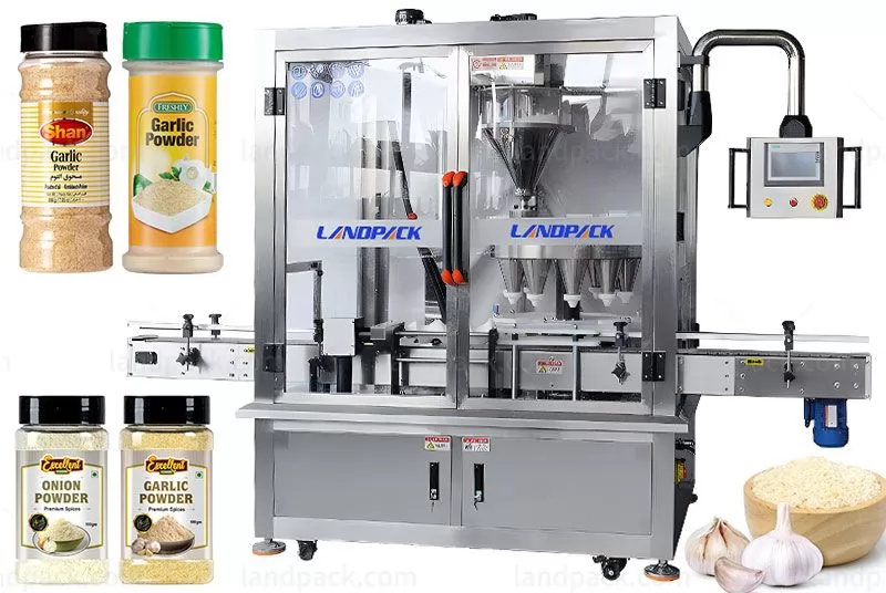 Auto High Speed Garlic Powder Little Bottle Rotary Tracking Filling Machine