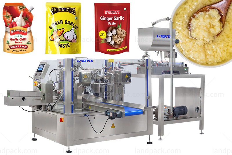 Automatic Ginger Garlic Paste Premade Pouch Rotary Doypack Filling Machine