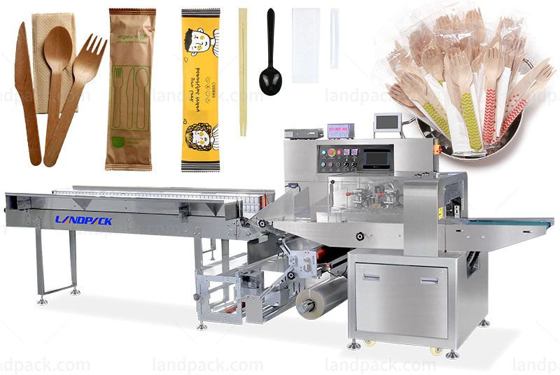 Automatic Disposable Plastic Cutlery Set Pillow Packaging Machine