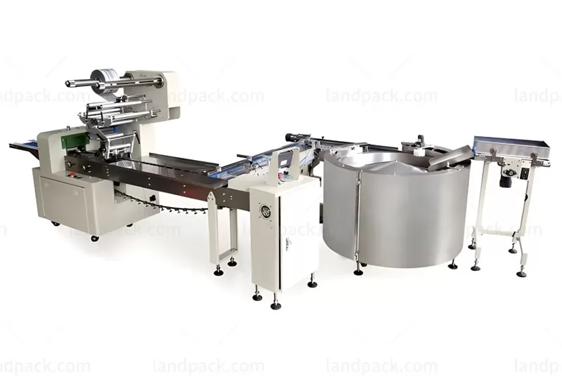 Turntable Feeding Snack Bar Candy Pillow Flow Wrapper Machine Line