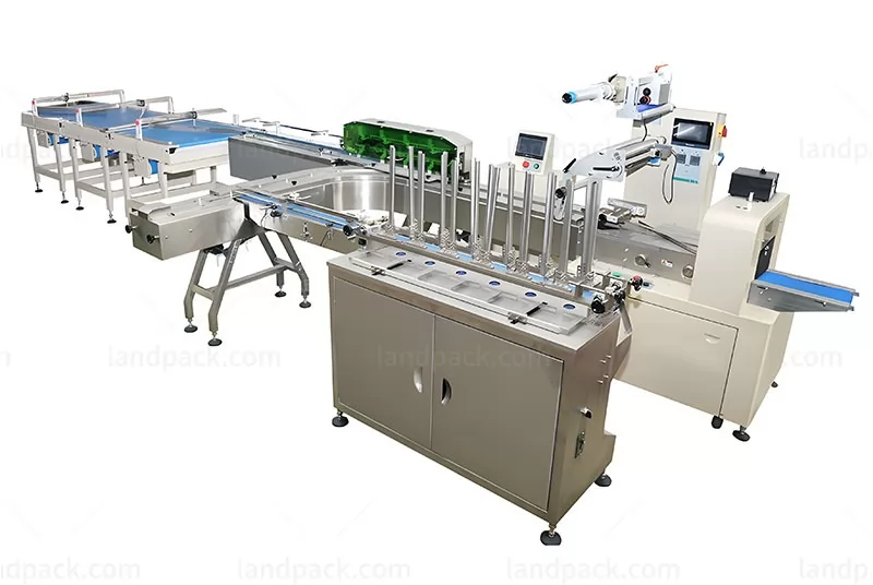 Fully Automatic Horizontal Soft Cake Feeding Packing Line Biscuit Packaging Machine