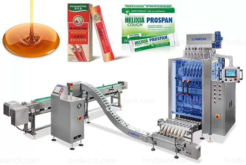 Multi-Lane Automatic Stick Pack Pharma Liquid Filling Machine Boxing Production Line